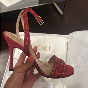 Dior Red Embellished Heels